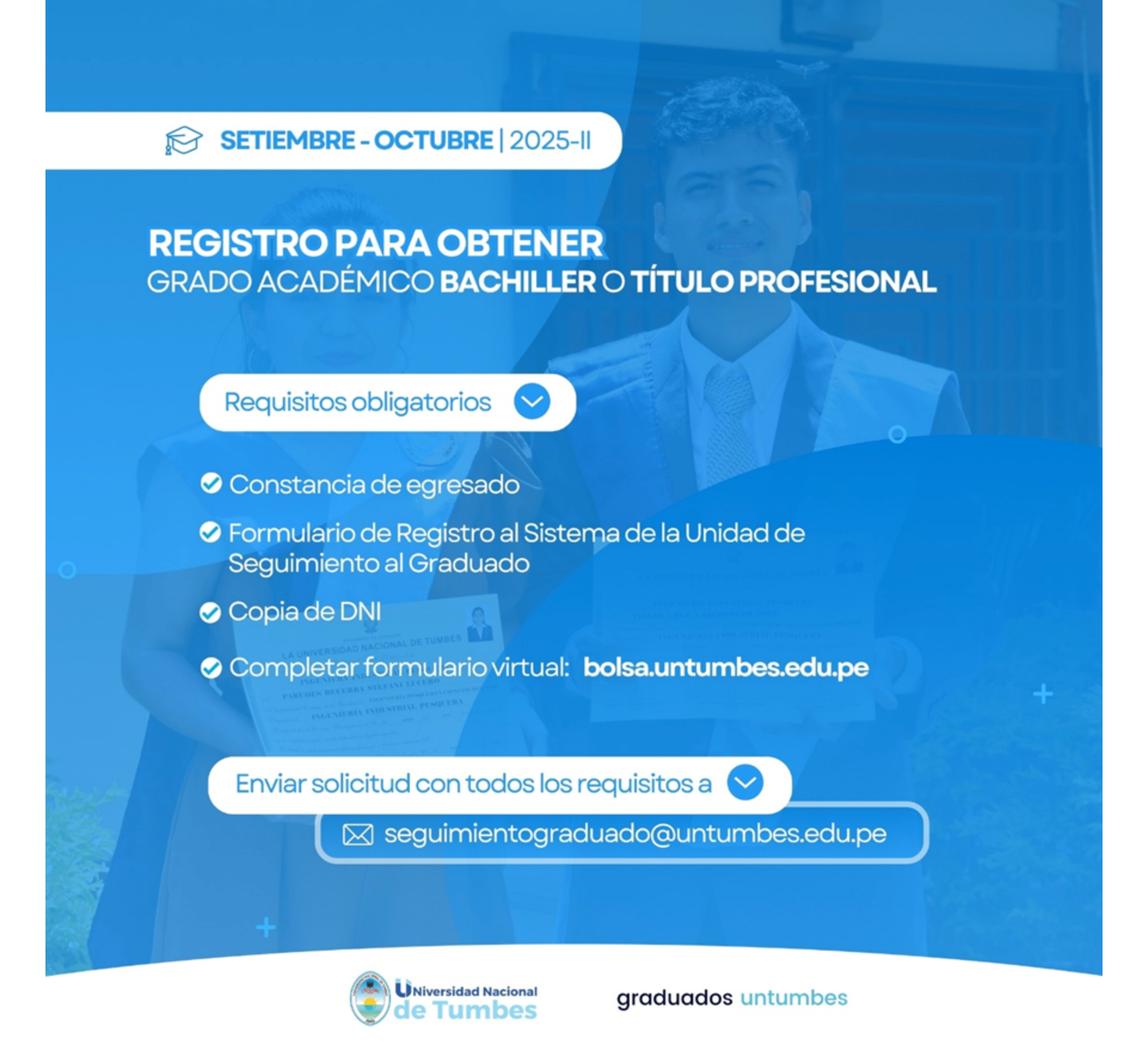 Registro para obtener grado académico de bachiller o título profesional 